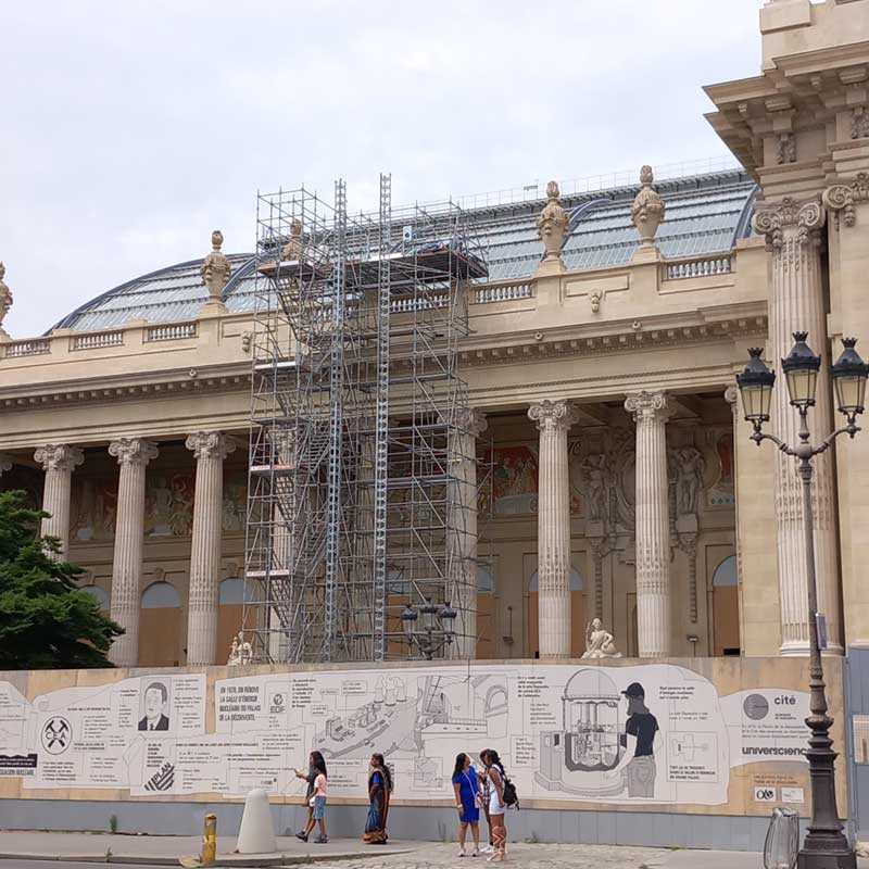 Scaffolding for the restoration of the Grand Palais (Paris, France)