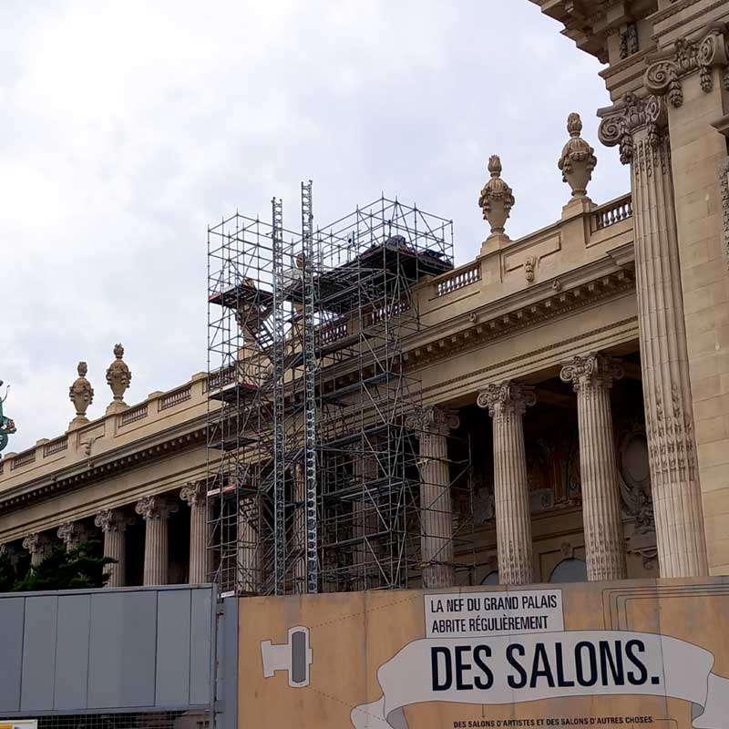 Scaffolding for the restoration of the Grand Palais (Paris, France)