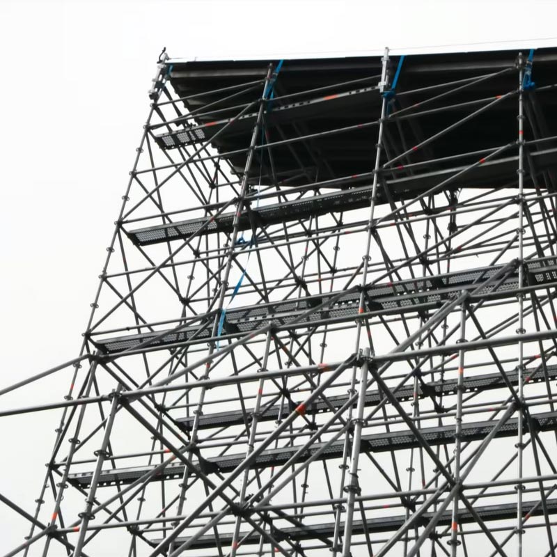 Stages of setting up the film set in Norway - Scaffolding used in the construction of the film set for the movie Mission: Impossible Dead Reckoning - Part One - from Paramount Pictures and Skydance.